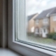 Misted double glazing with condensation trapped between the panes